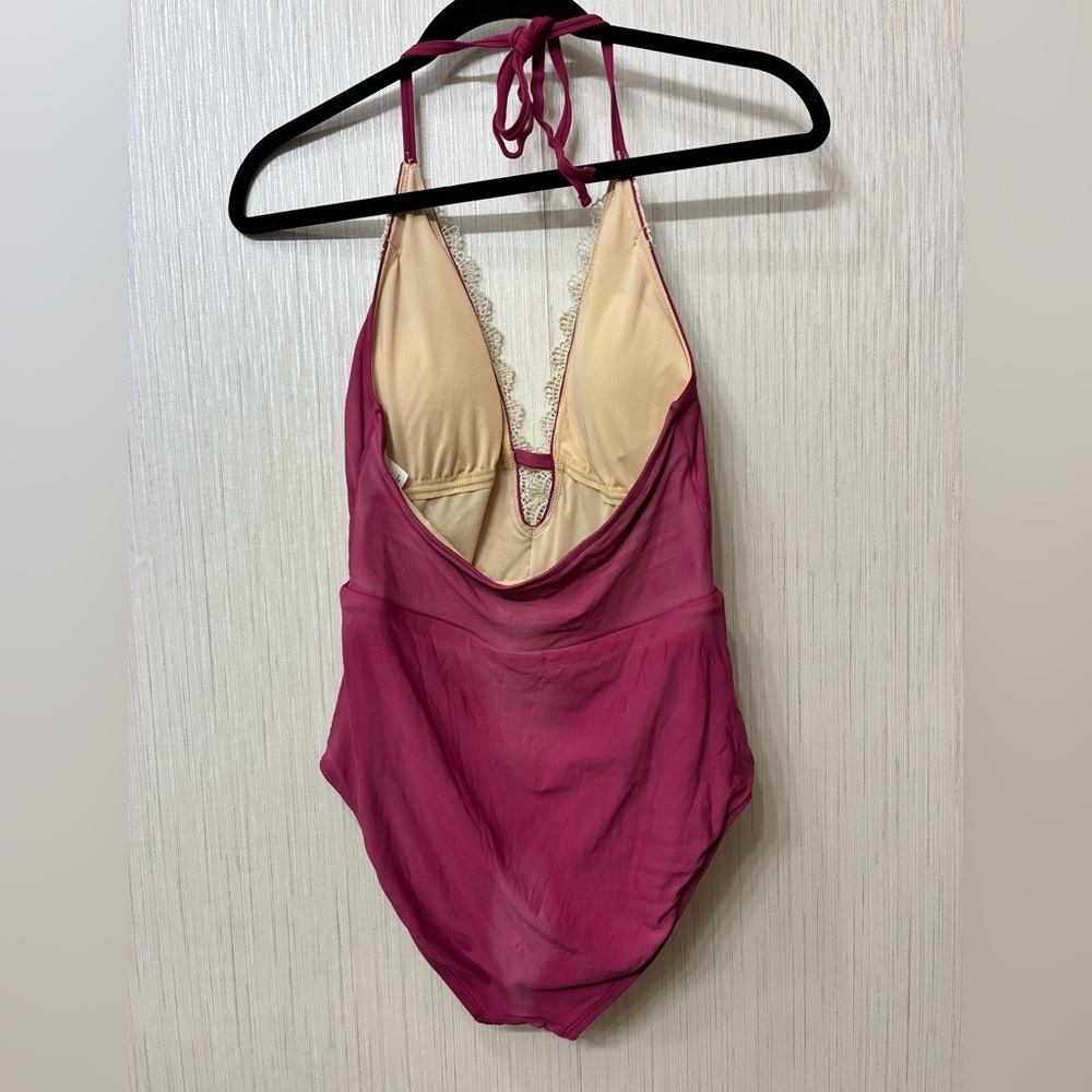 Sea Angel Swimsuit‎ Lace Trim Floral V-Neck Medium - Picture 5 of 7